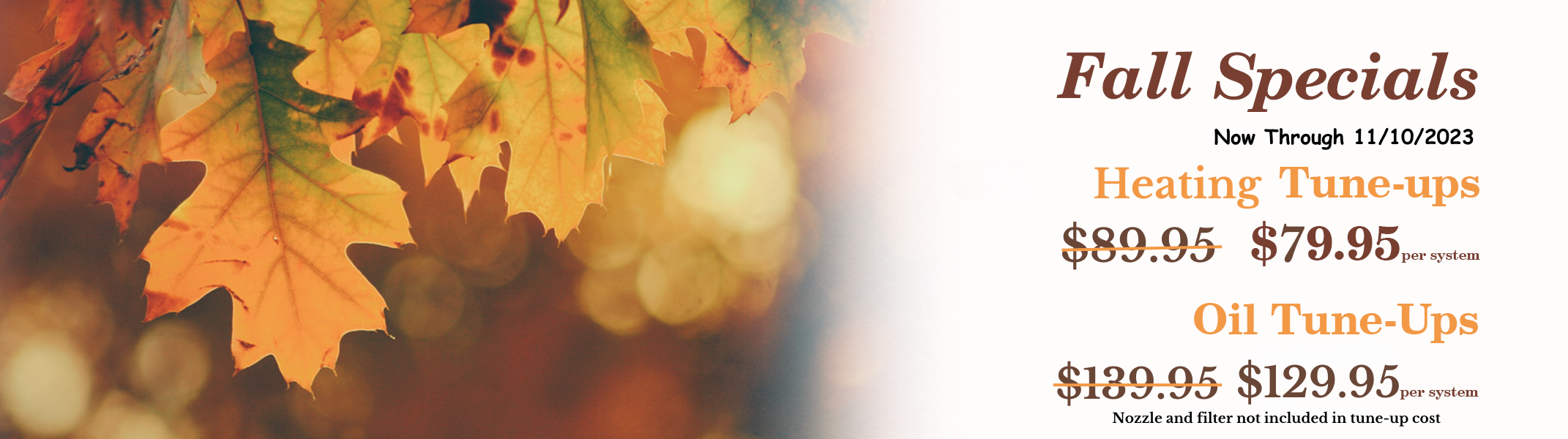 Fall Heating Tune Ups - $79.95 per system